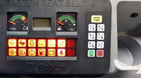 the light indicators on a bobcat excavator mini|bobcat engine warning light symbol.